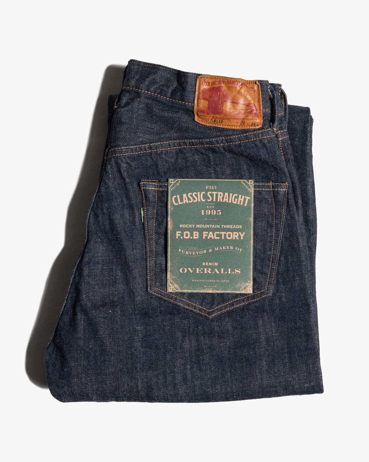 FOB Factory F143 Relaxed Straight 14oz Selvedge Means Jeans - Onewash
