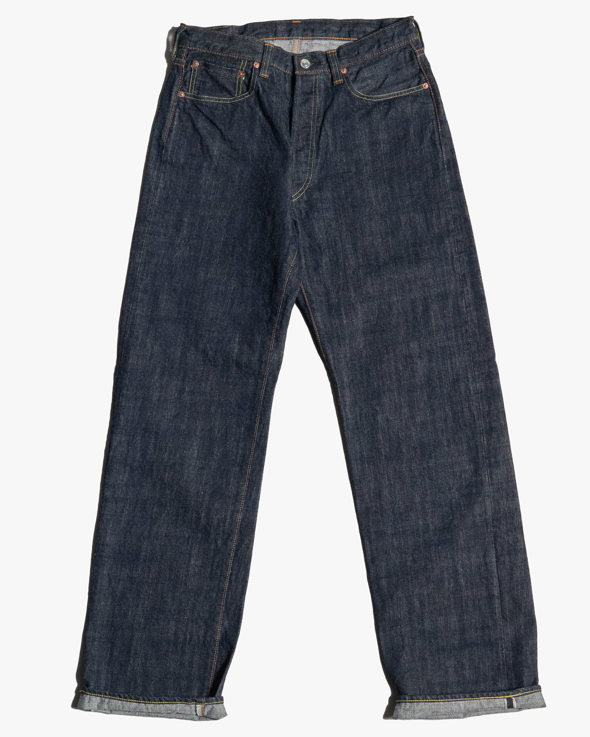 FOB Factory F143 Relaxed Straight 14oz Selvedge Means Jeans - Onewash