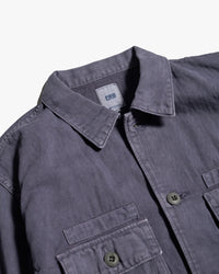 FOB Factory F2461 Herringbone Fatigue Jacket - Navy
