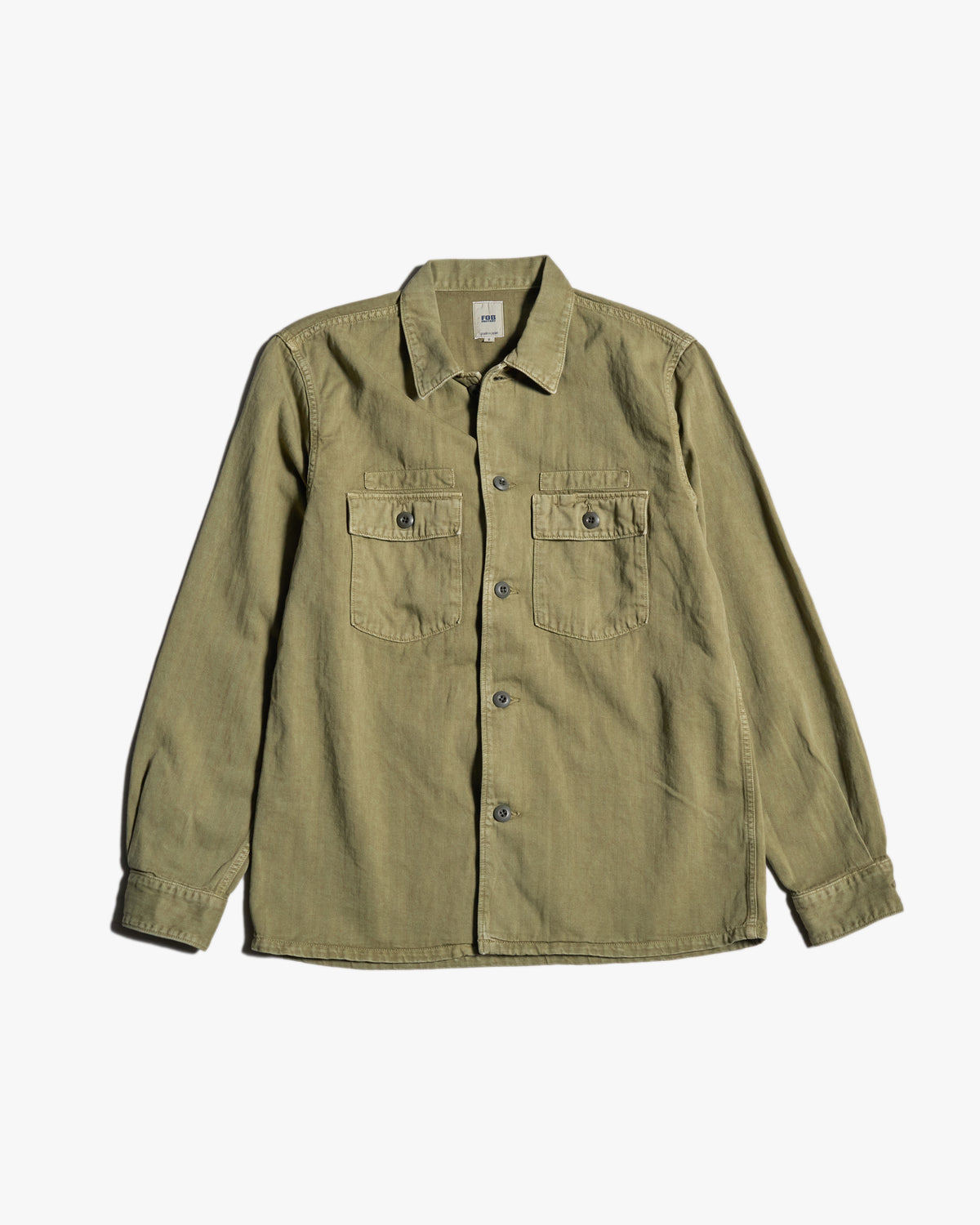 FOB Factory F2461 Herringbone Fatigue Jacket - Olive