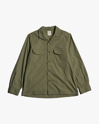 FOB Factory F3515 Open Collar Shirt - Olive