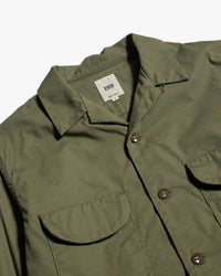 FOB Factory F3515 Open Collar Shirt - Olive