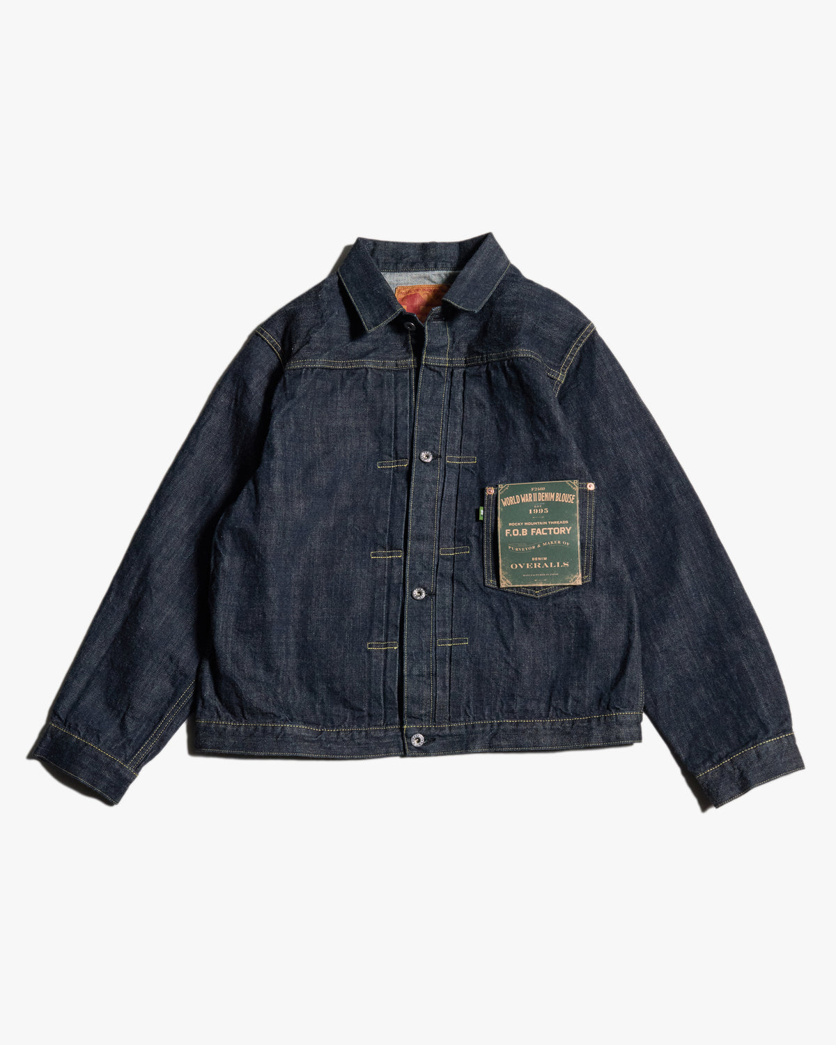 FOB Factory F2460 WWII 14oz Type 1 Selvedge Denim Jacket - Onewash | FOB Factory Jackets & Coats | JEANSTORE