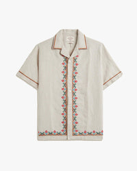 Portuguese Flannel Folclore Embroidery Shirt - Ecru
