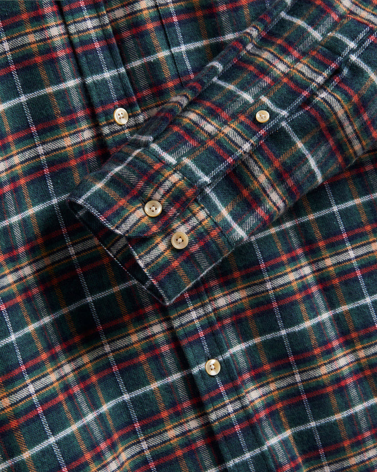 Portuguese Flannel Forest Train Shirt - Green / Red | Portuguese Flannel Shirts | JEANSTORE