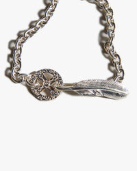 First Arrows BR-305 Feather Hook w/ Medicine Wheel Chain Bracelet - Small | First Arrows Jewellery | JEANSTORE