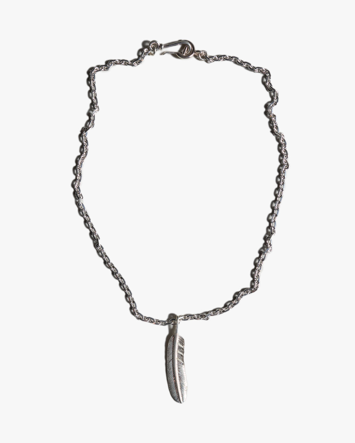 First Arrows O-062 Medium Silver Chain & P-519R Medium Silver Feather Pendant - 55cm | First Arrows Miscellaneous | JEANSTORE