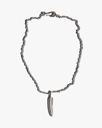 First Arrows O-062 Medium Silver Chain & P-519R Medium Silver Feather Pendant - 55cm | First Arrows Miscellaneous | JEANSTORE