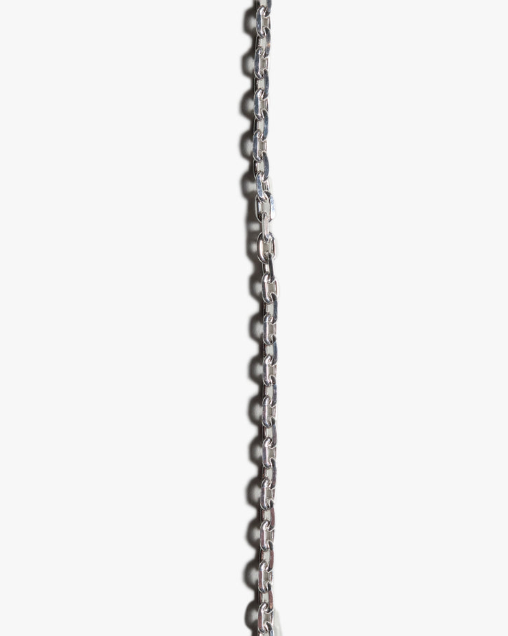 First Arrows O-063 Small Silver Chain & P-004R Small Silver Feather Pendant - 55cm