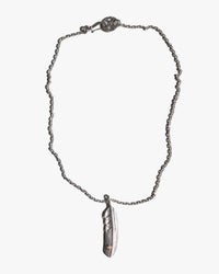 First Arrows O-063+P-234C Small Silver Chain w/ Medicine Wheel & P-704L Small K18 Silver Feather Pendant - 60cm | First Arrows Jewellery | JEANSTORE
