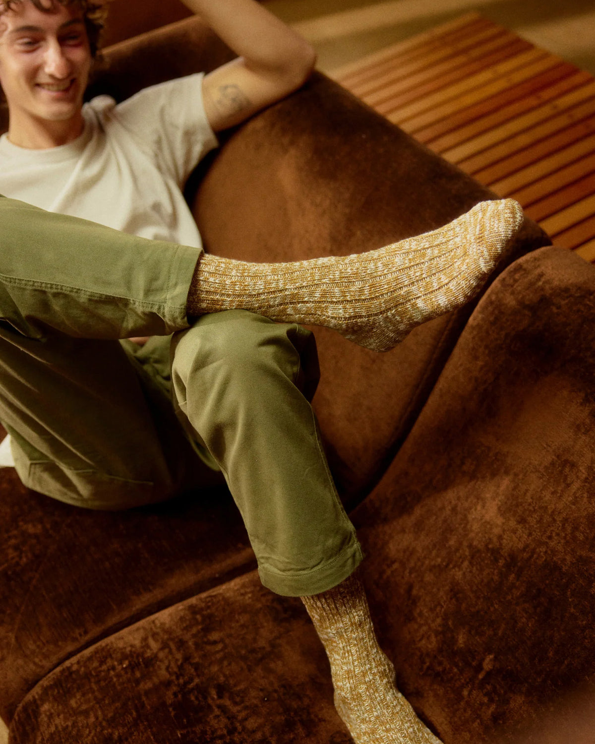Thunders Love Flammé Collection Socks - Melange Camel