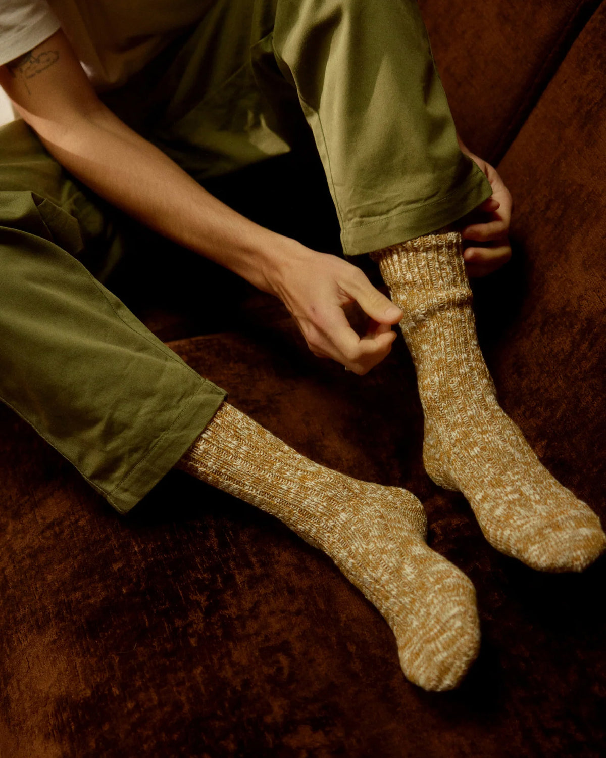 Thunders Love Flammé Collection Socks - Melange Camel