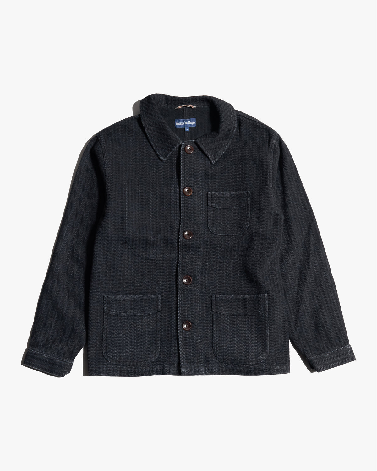 Fleurs De Bagne Le Bourgeron Sashiko Jacket - Black