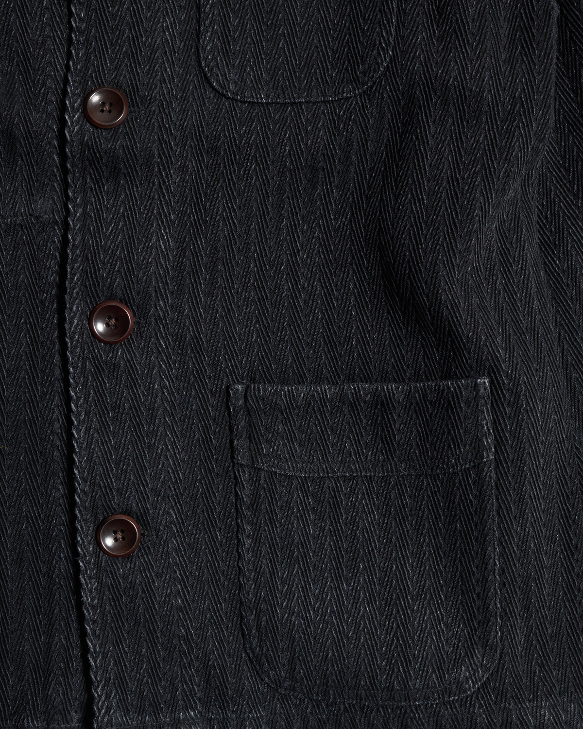 Fleurs De Bagne Le Bourgeron Sashiko Jacket - Black