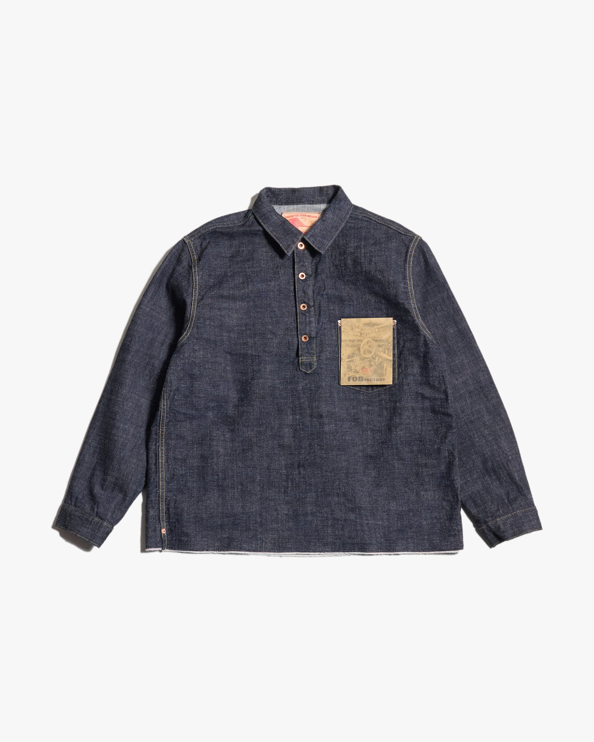 FOB Factory F2384 G3 Selvedge Denim Pullover Jacket - Onewash | FOB Factory Jackets & Coats | Jeanstore