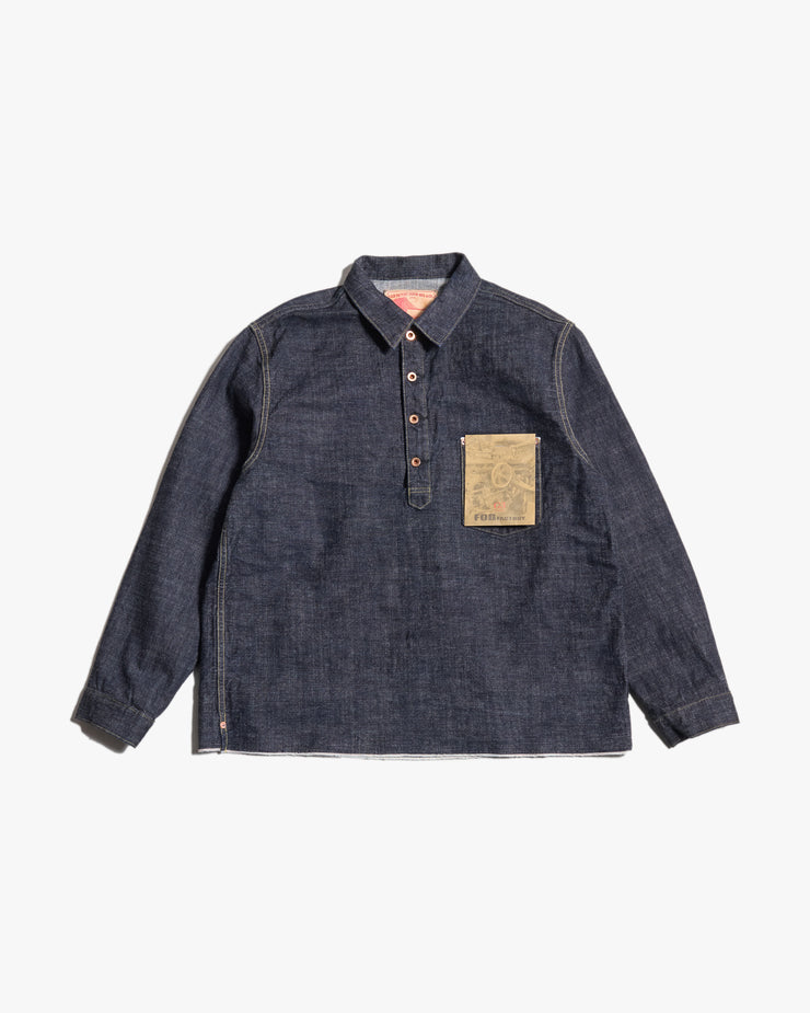FOB Factory F2384 G3 Selvedge Denim Pullover Jacket - Onewash