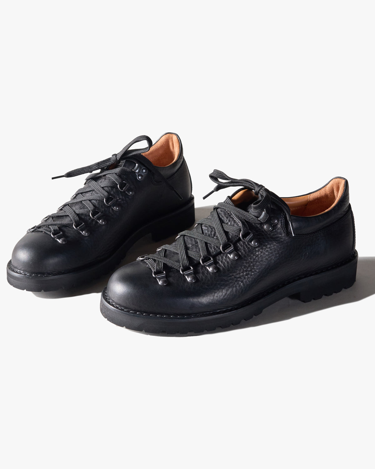 Fracap M121 Magnifico Leather Shoes - Black / Black Roccia Sole