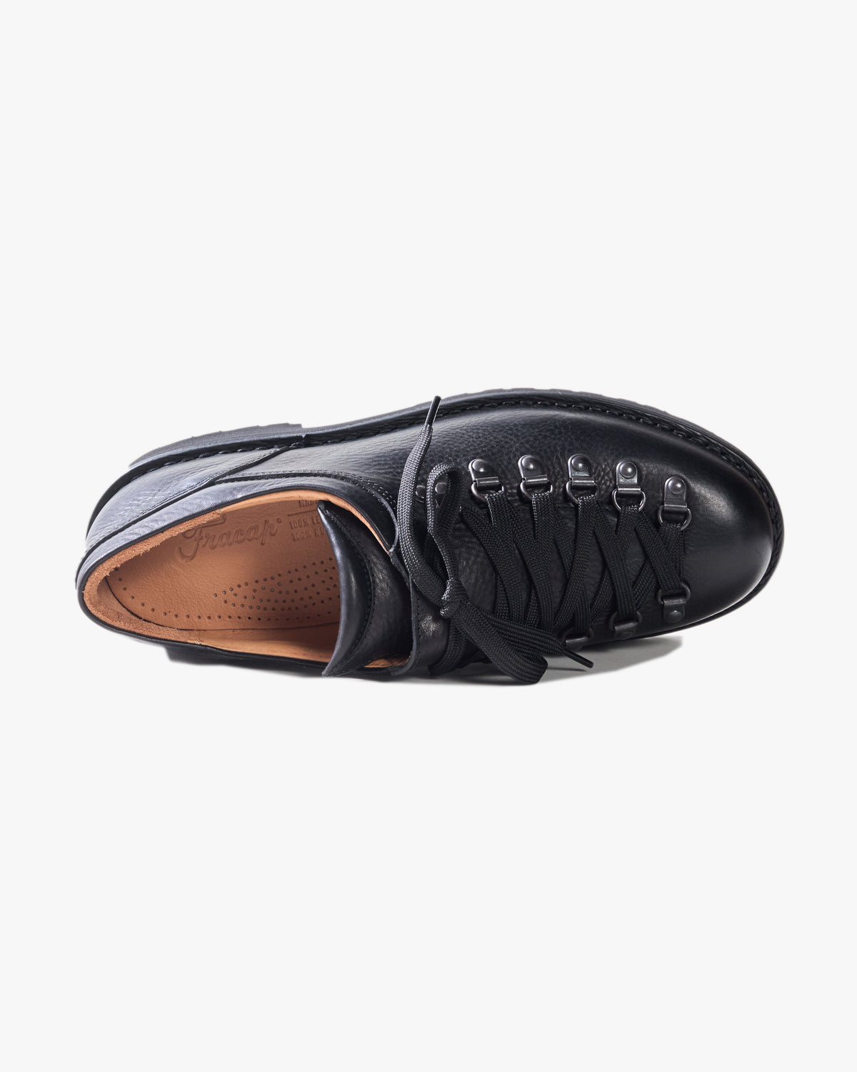 Fracap M121 Magnifico Leather Shoes - Black / Black Roccia Sole | Fracap Shoes | JEANSTORE