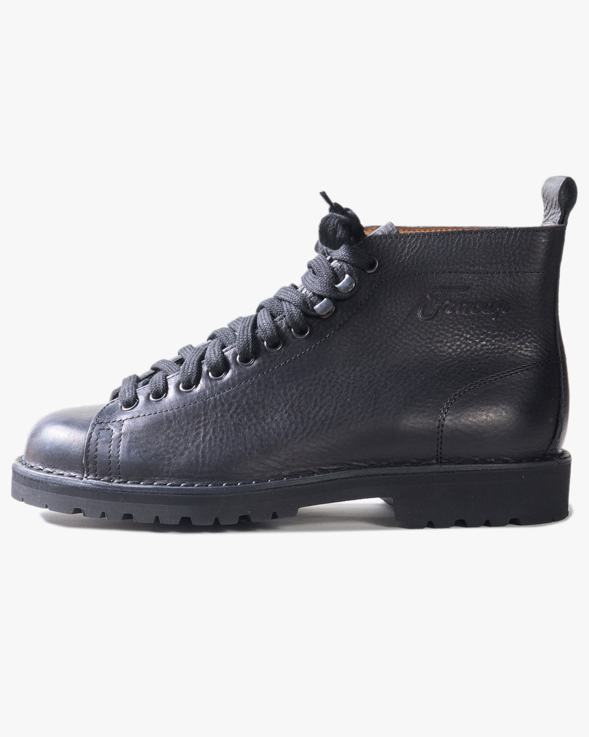 Fracap R200 Leather Monkey Boots - Black / Black Roccia Sole | Fracap Boots | JEANSTORE