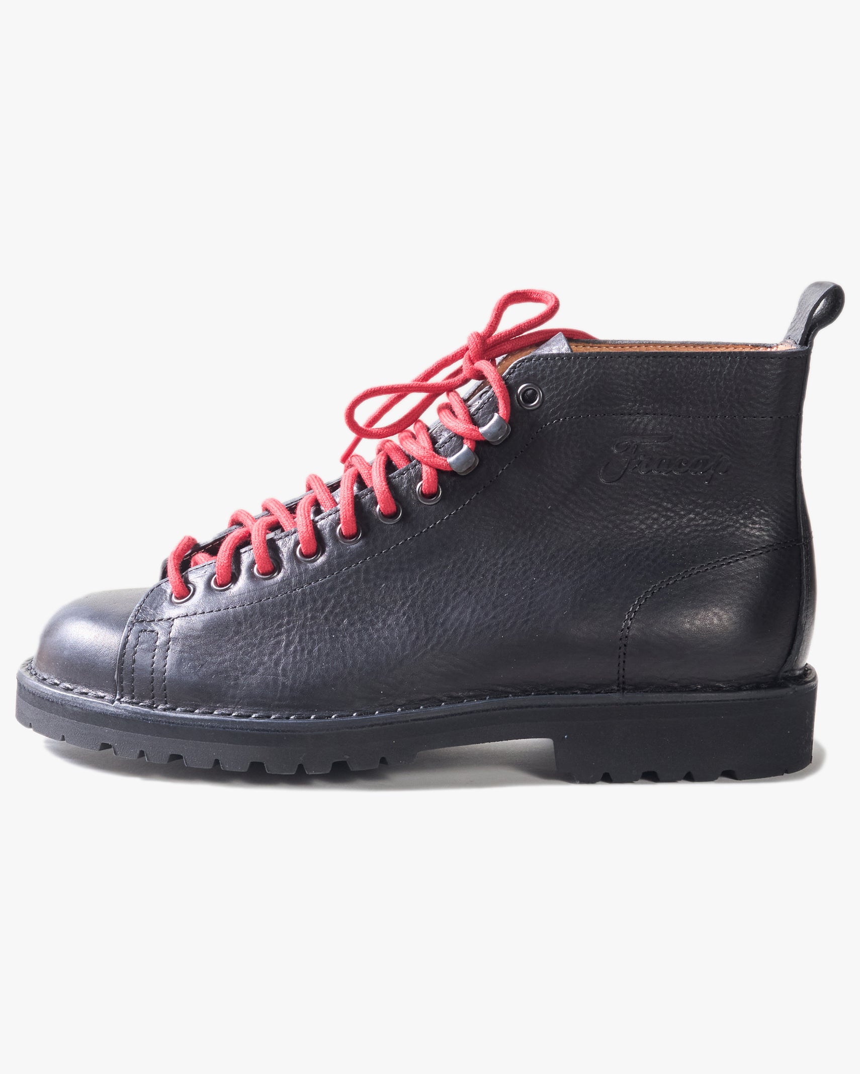Fracap R200 Leather Monkey Boots - Black / Black Roccia Sole