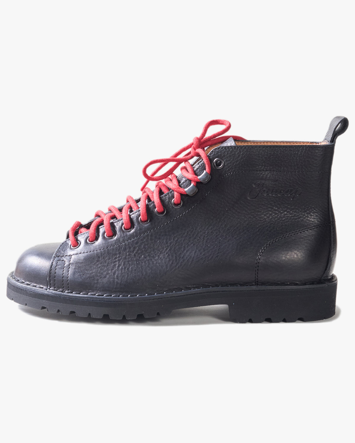 Fracap R200 Leather Monkey Boots - Black / Black Roccia Sole | Fracap Boots | JEANSTORE