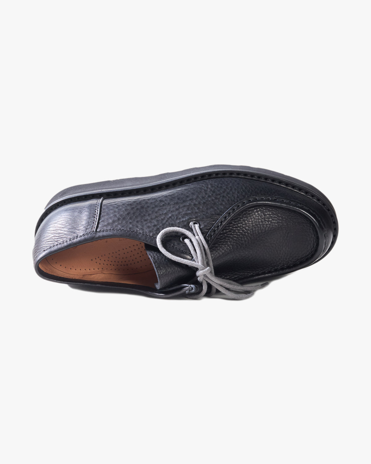 Fracap W147 Leather Derby Shoes - Black / Black Cristy Sole