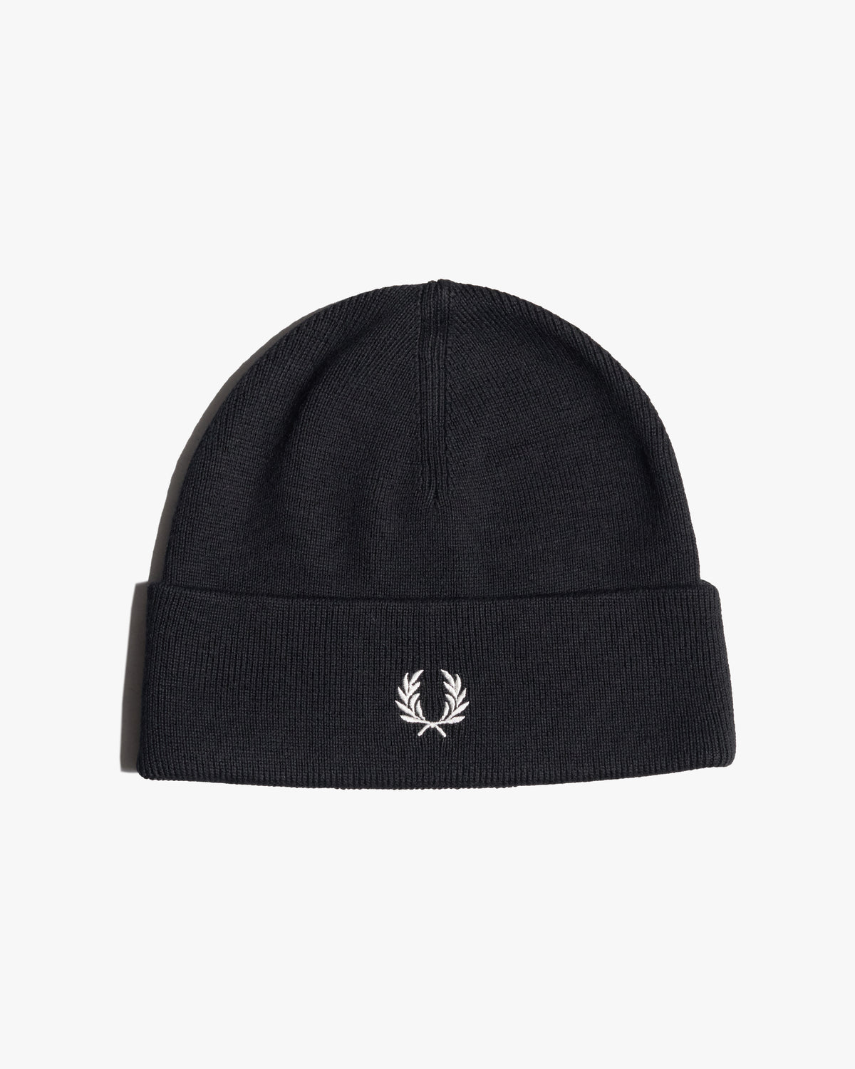 Fred Perry Classic Merino Wool Beanie - Black / Snow White