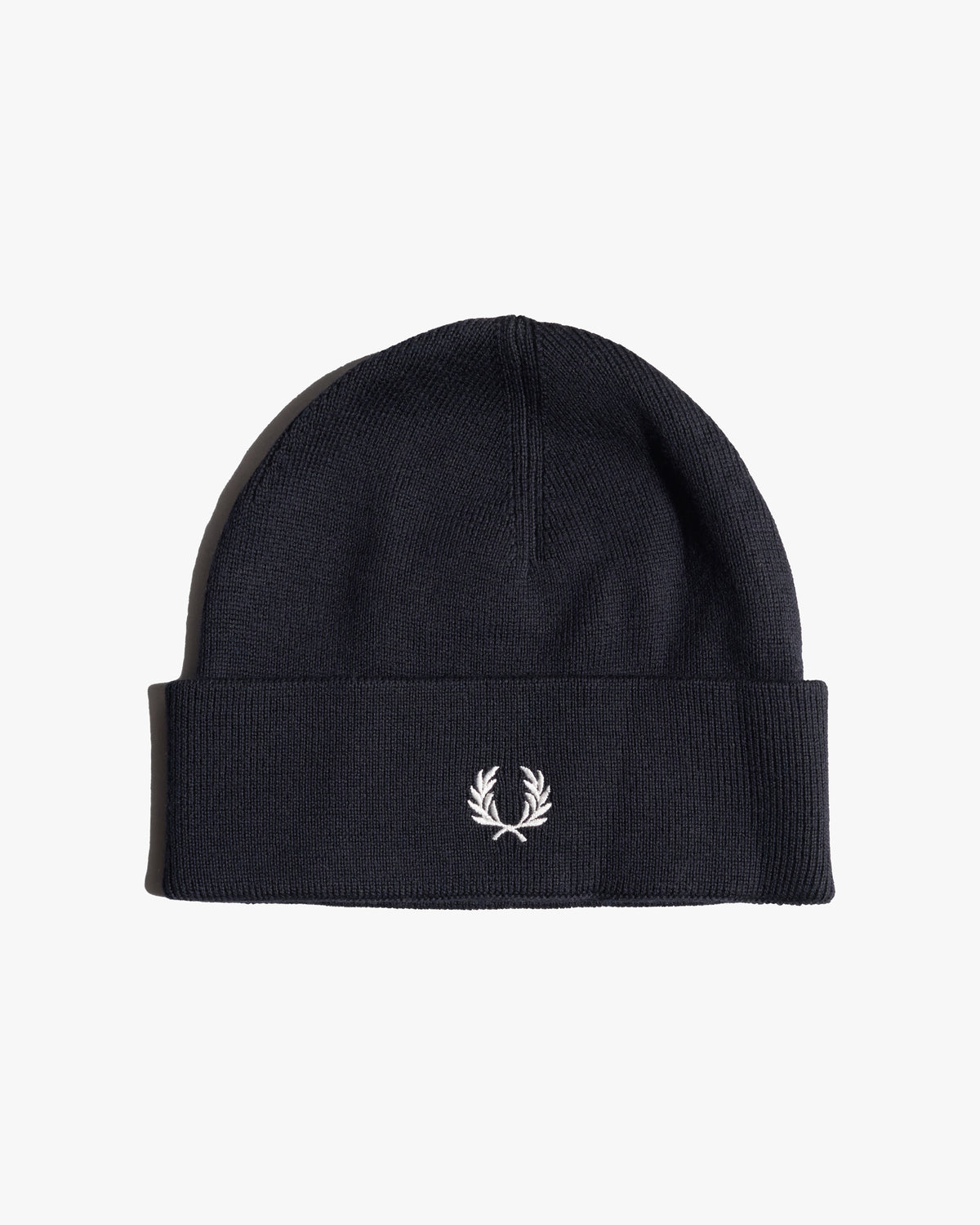 Fred Perry Classic Merino Wool Beanie - Navy / Snow White