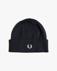 Fred Perry Classic Merino Wool Beanie - Navy / Snow White