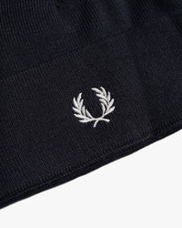 Fred Perry Classic Merino Wool Beanie - Navy / Snow White