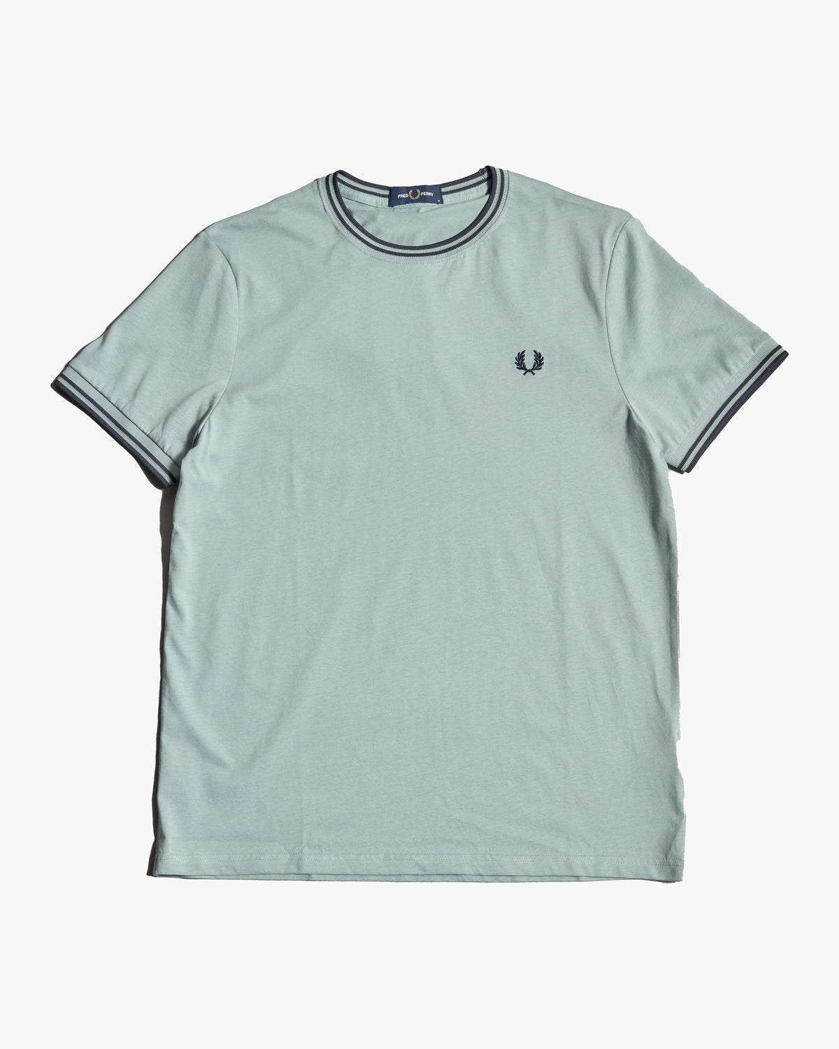 Fred Perry Twin Tipped T Shirt - Silver Blue / Dark Airforce