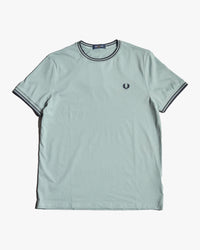 Fred Perry Twin Tipped T Shirt - Silver Blue / Dark Airforce