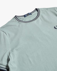 Fred Perry Twin Tipped T Shirt - Silver Blue / Dark Airforce