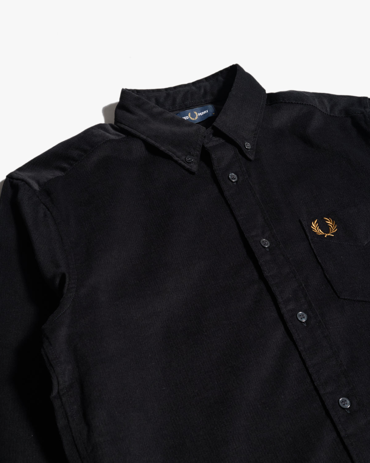 Fred Perry Needle Cord Shirt - Black