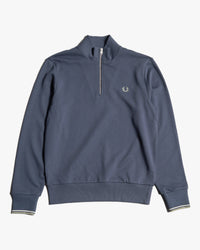 Fred Perry Half Zip Sweatshirt - Dark Airforce / Ecru / Seagrass