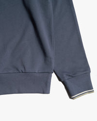 Fred Perry Half Zip Sweatshirt - Dark Airforce / Ecru / Seagrass
