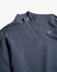 Fred Perry Half Zip Sweatshirt - Dark Airforce / Ecru / Seagrass