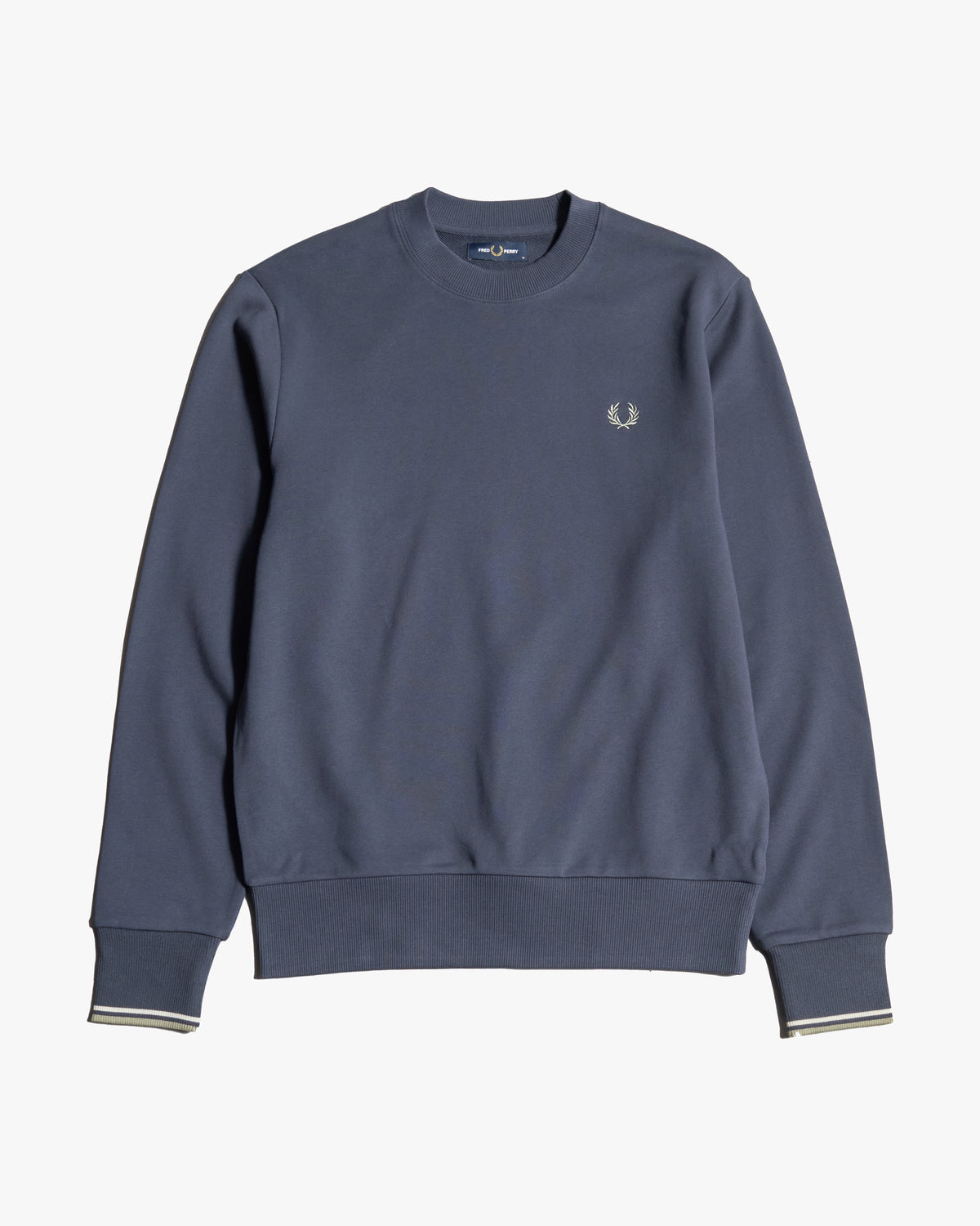 Fred Perry Crew Neck Sweatshirt - Dark Airforce / Ecru / Seagrass