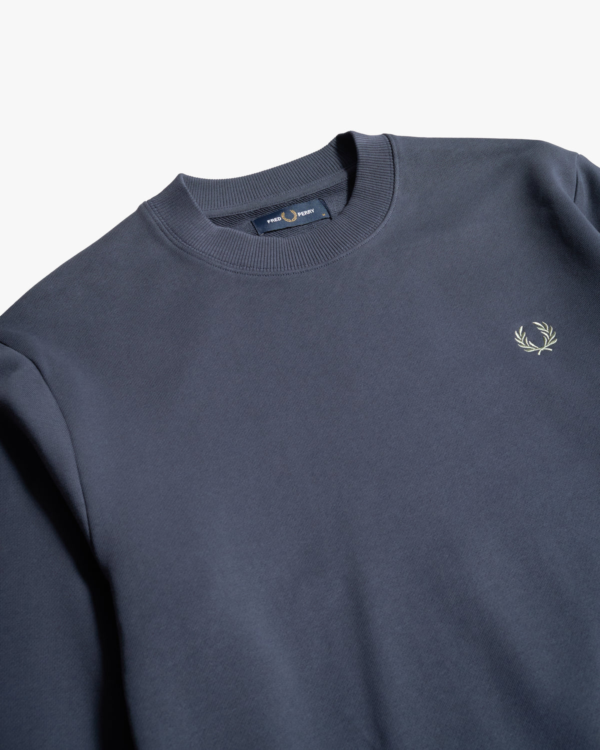 Fred Perry Crew Neck Sweatshirt - Dark Airforce / Ecru / Seagrass