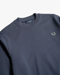 Fred Perry Crew Neck Sweatshirt - Dark Airforce / Ecru / Seagrass