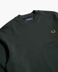 Fred Perry Crew Neck Sweatshirt - Night Green / Dusky Blue / Dark Caramel