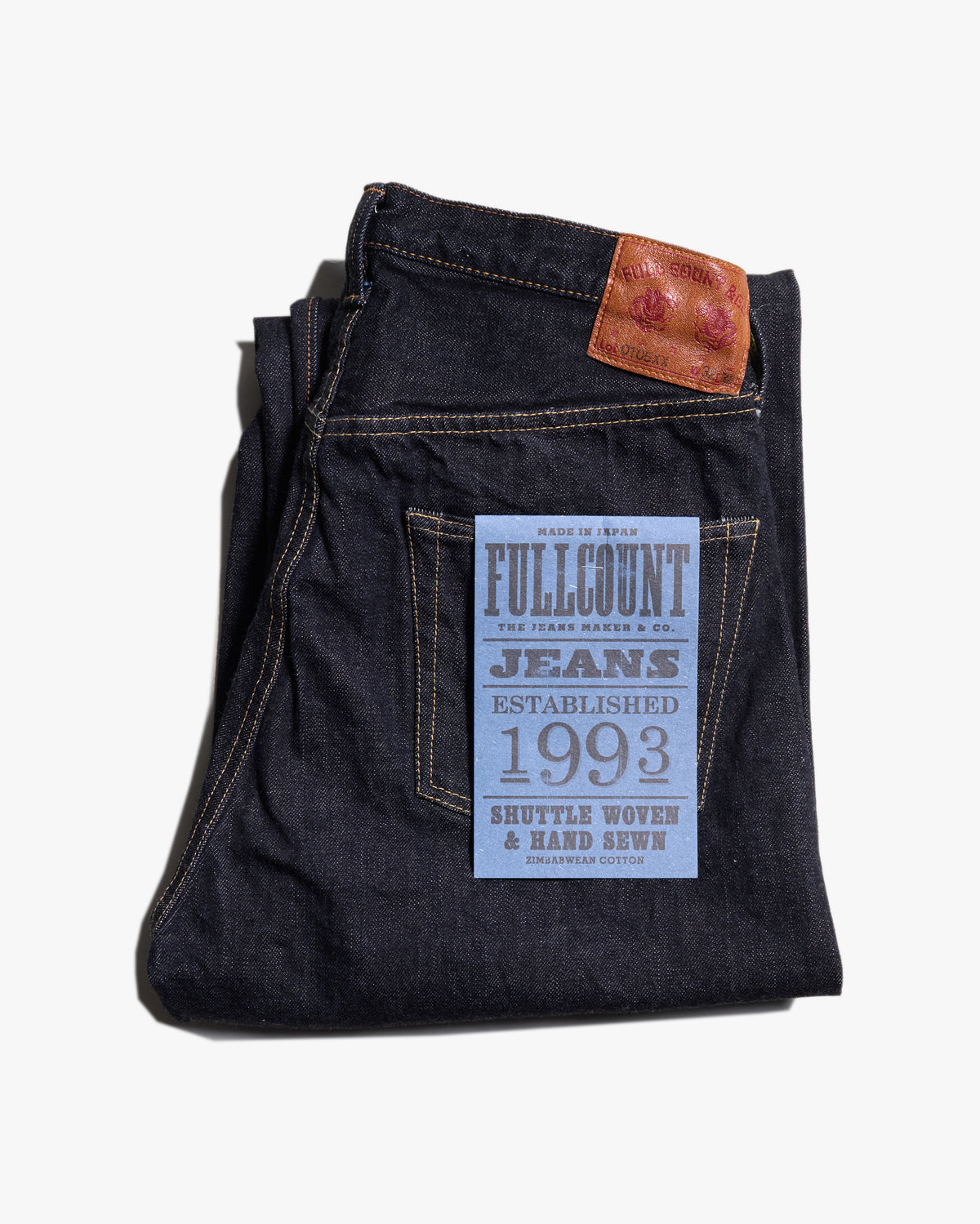 Fullcount 0105XXW 15.5oz Selvedge Wide Fit Mens Jeans - Indigo Onewash