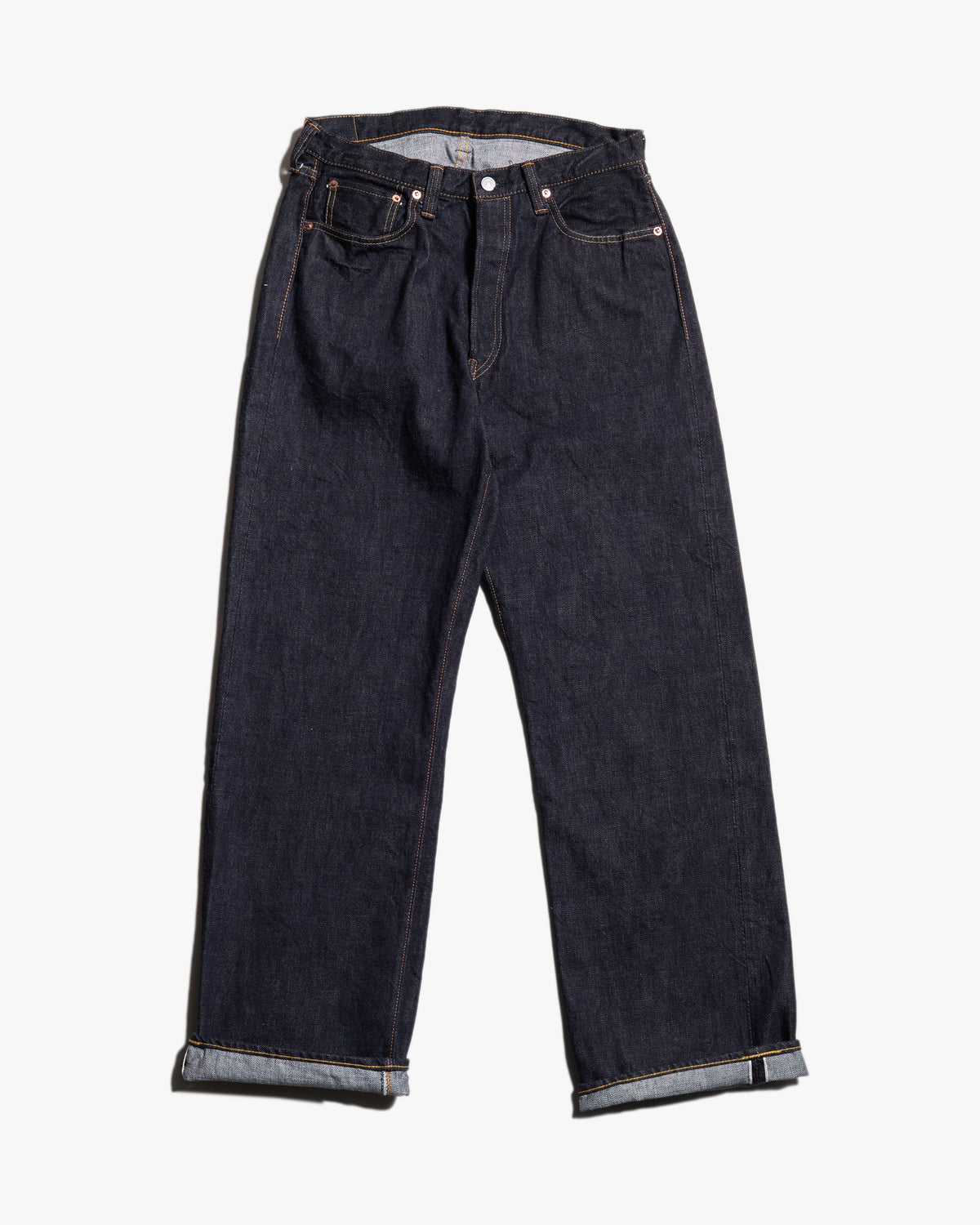 Fullcount 0105XXW 15.5oz Selvedge Wide Fit Mens Jeans - Indigo Onewash