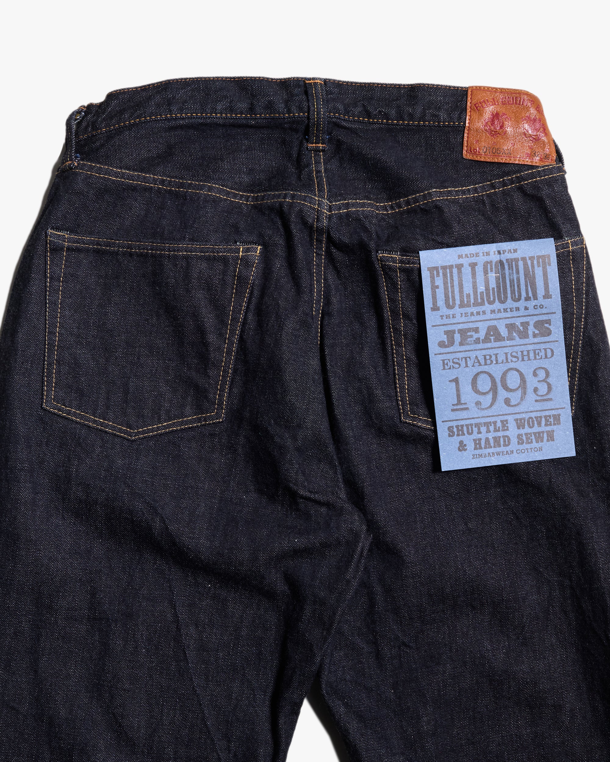 Fullcount 0105XXW 15.5oz Selvedge Wide Fit Mens Jeans - Indigo Onewash