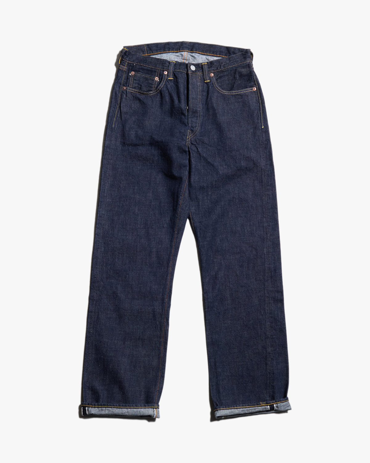 Fullcount 1101W 13.7oz Selvedge Straight Fit Mens Jeans - Indigo Onewash