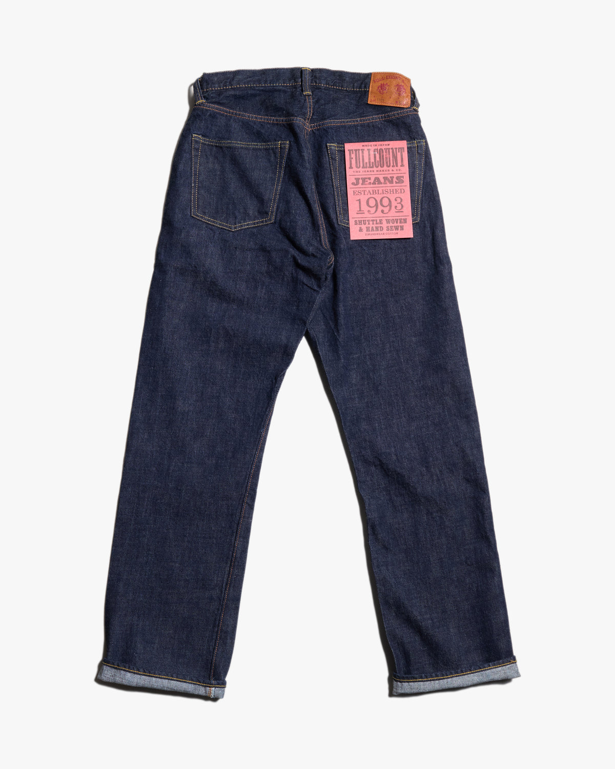Fullcount 1101W 13.7oz Selvedge Straight Fit Mens Jeans - Indigo Onewash