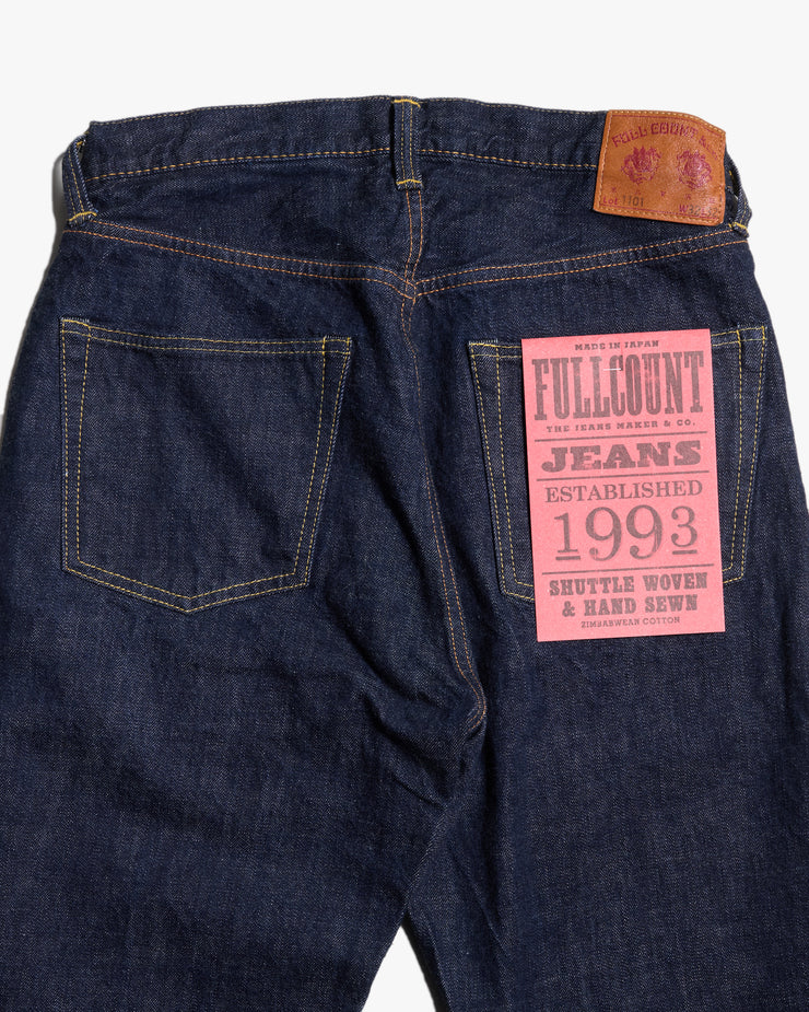 Fullcount 1101W 13.7oz Selvedge Straight Fit Mens Jeans - Indigo Onewash