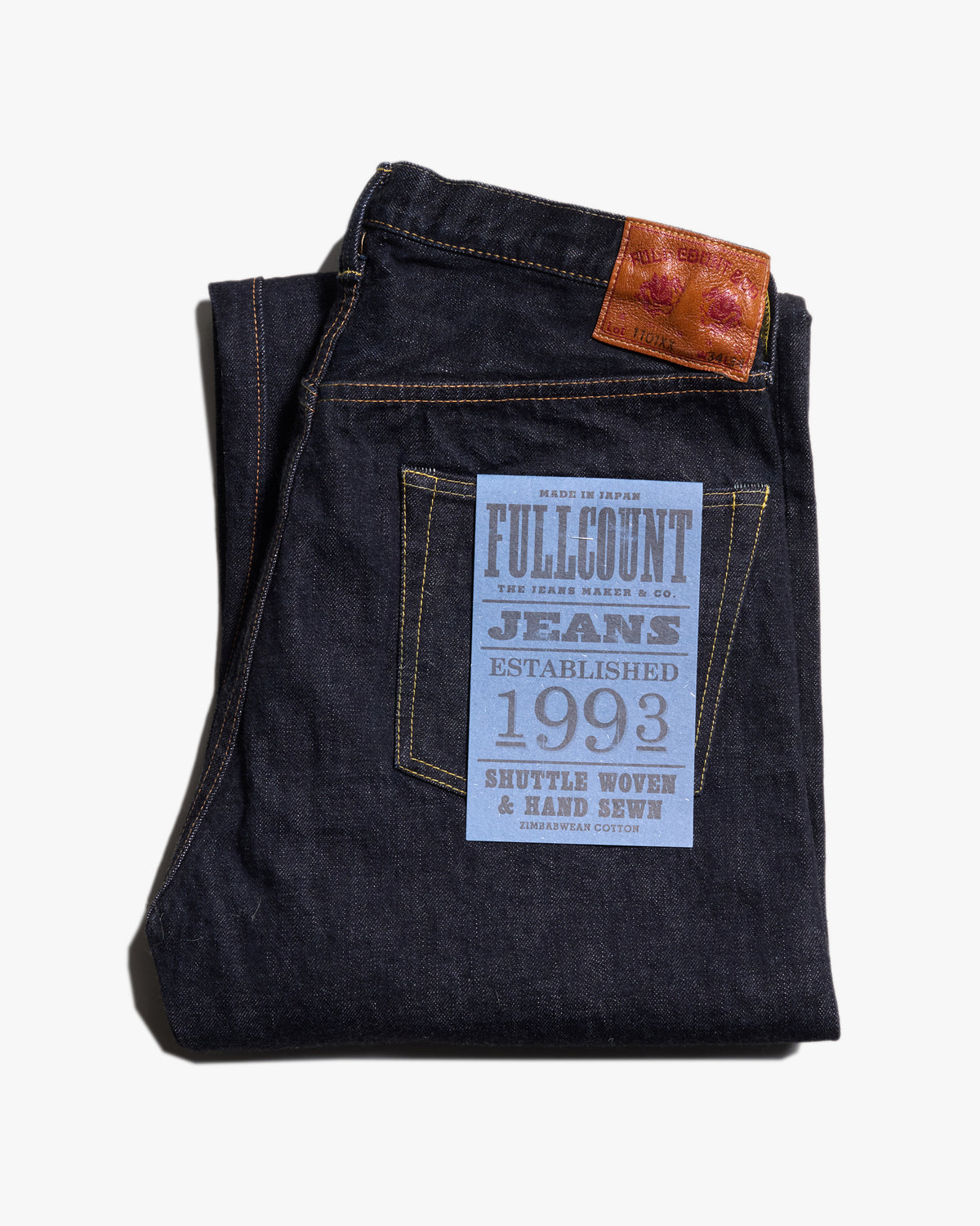 Fullcount 1101XXW 15.5oz Selvedge Straight Fit Mens Jeans - Indigo Onewash