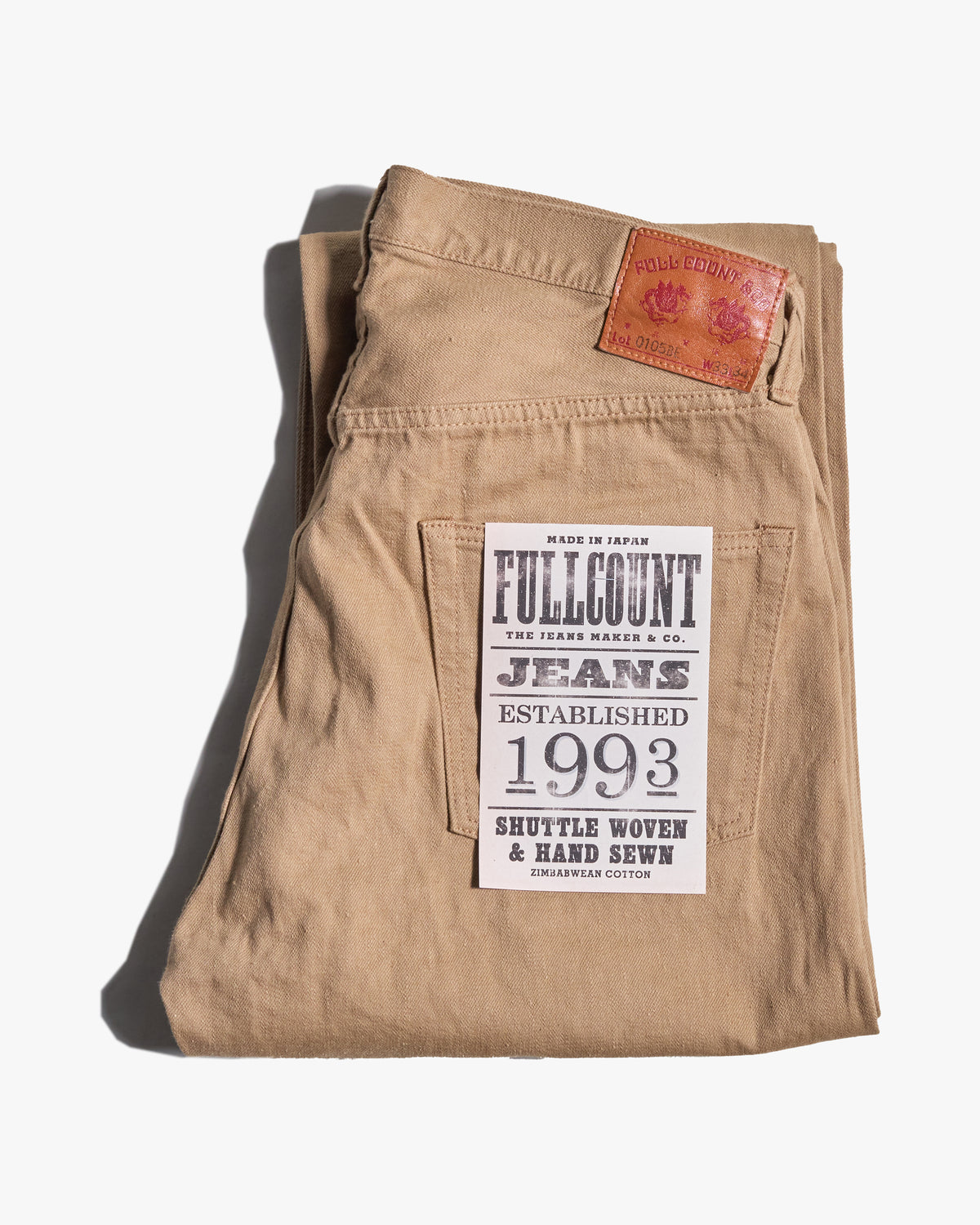 Fullcount 0105BE 12oz Selvedge Wide Fit Mens Jeans - Beige