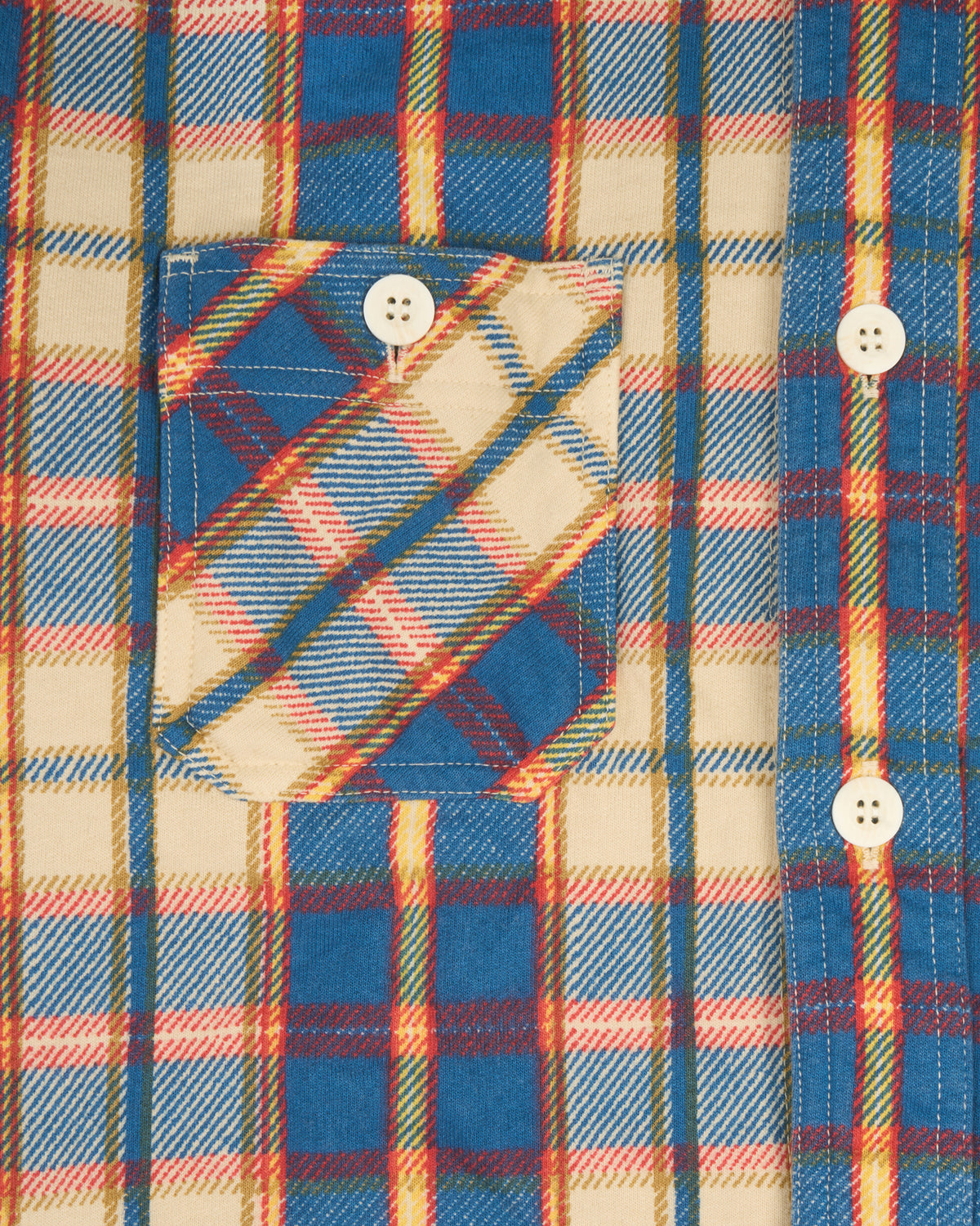 Good On Flannel Check Sweat Shirt Jacket - Cream | Good On Shirts | JEANSTORE